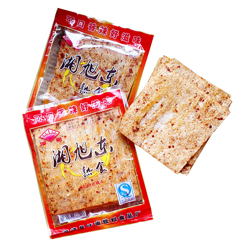 湘旭东26克麻辣片豆皮片巨辣辣条辣片20包湘旭东10包随机辣条