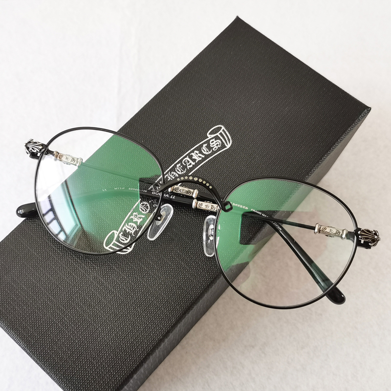 眼镜框张翰程潇同款文艺复古镀银色男女近视眼镜框架