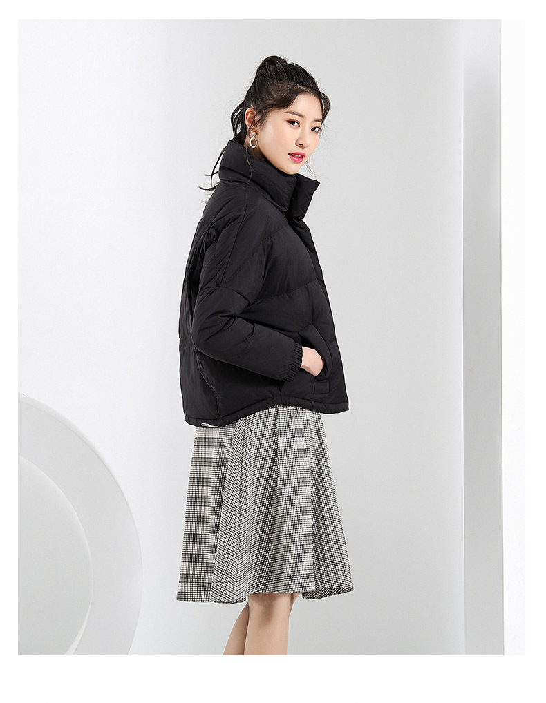 千仞岗2019新款秋冬短款羽绒服女小个子时尚立领宽松面包服