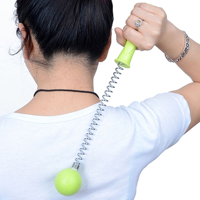 高弹性按摩锤弹簧按摩捶软硅胶高尔夫球敲打锤保健锤颈椎肩按摩锤莎丞