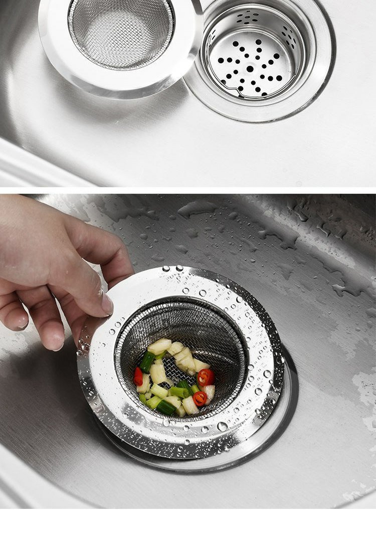 水槽过滤网厨房垃圾过滤网水槽漏斗洗菜盆洗碗水池不锈钢地漏下水道提