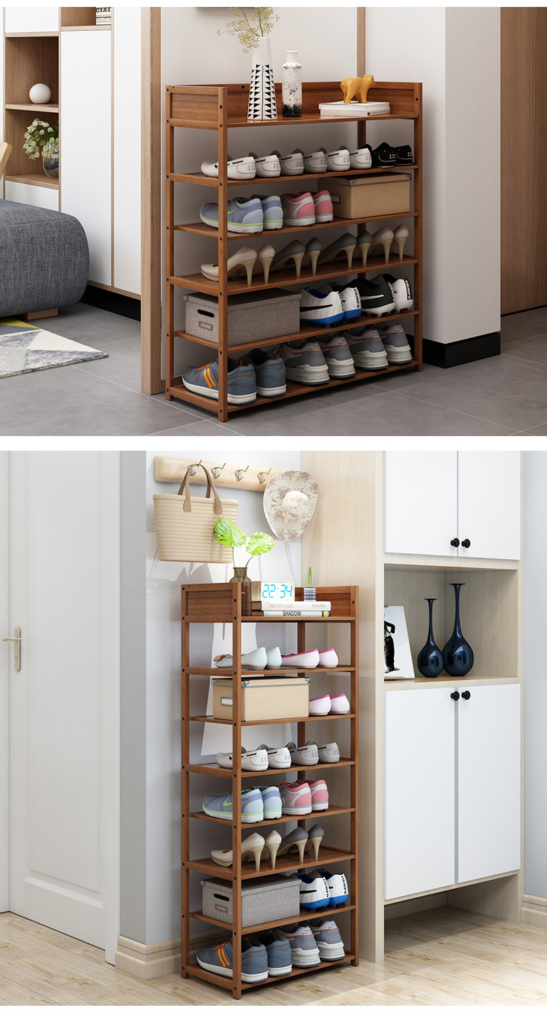 鞋架简易收纳竹大容量多层室外楼道鞋柜放口家用实木鞋架子定制 70长4