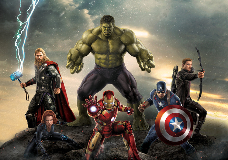 jd直营漫威英雄灭霸蜘蛛侠壁纸复仇者联盟墙布吧咖墙纸美国队长壁画