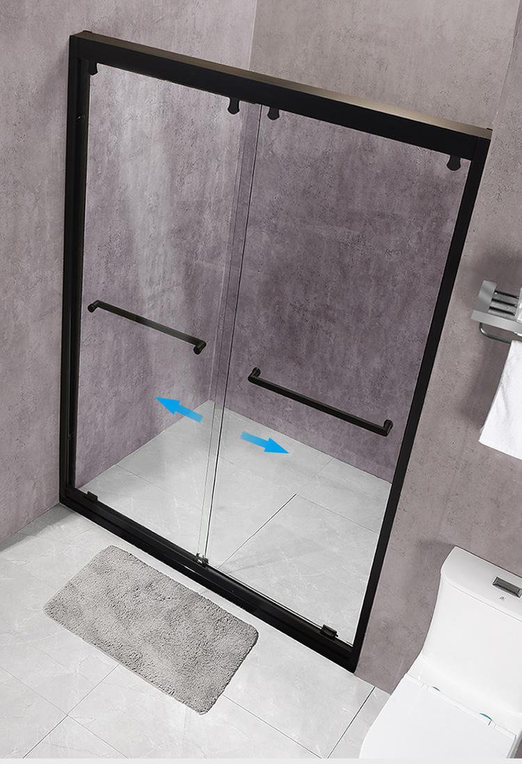 淋浴房隔断浴室家用洗澡间干湿分离推拉玻璃门卫生洗手间一字形
