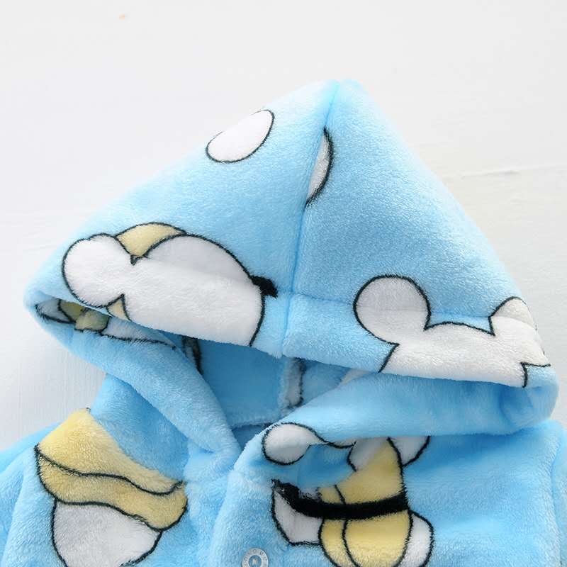 秋冬童棉质法兰绒儿童浴袍 卡通睡衣满印男女宝宝睡袍团购_高品质秋冬