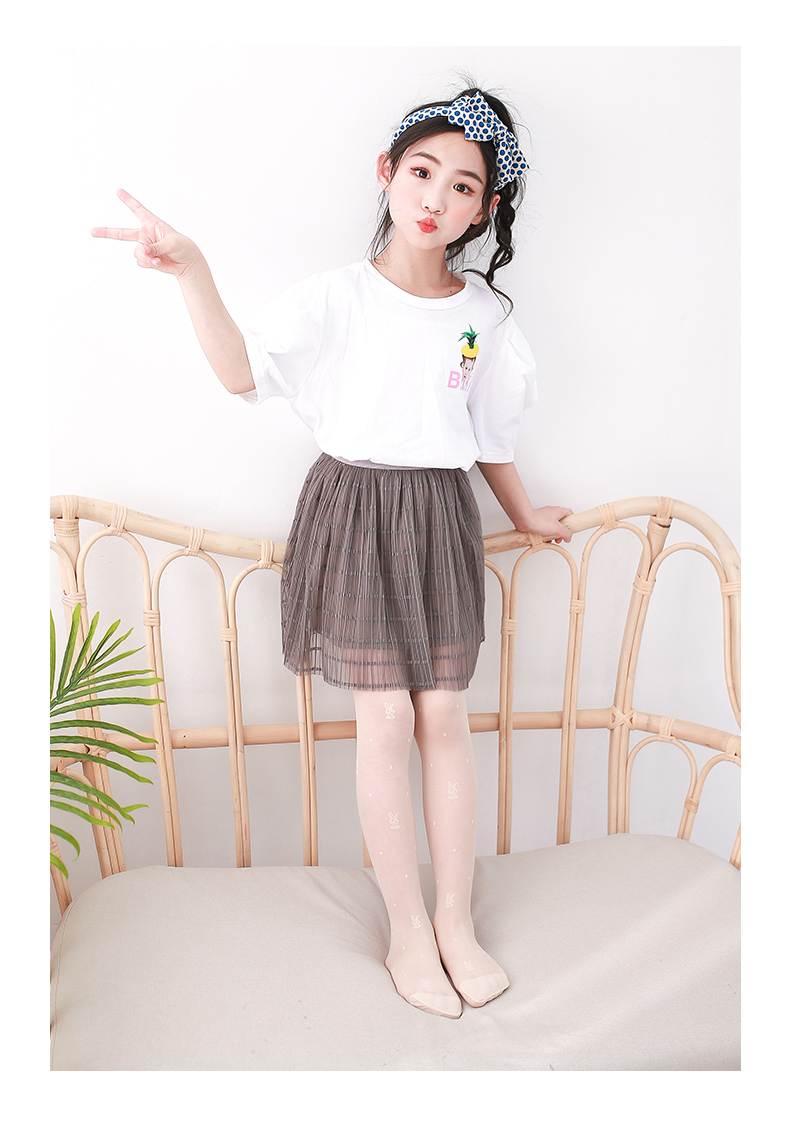 喻娄儿童丝袜夏季超薄款宝宝连裤袜女童舞蹈打底裤袜小女孩菠萝防蚊袜