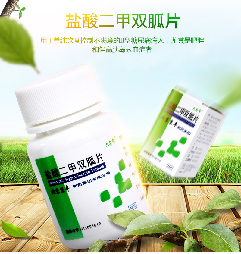 天安堂盐酸二甲双胍片250mg48片盒