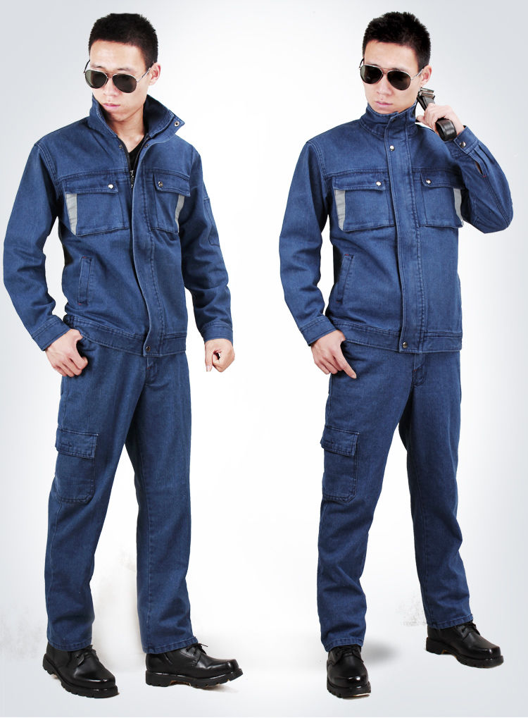 焊工工作服套装男纯棉加厚电焊工作服防烫牛仔劳保服耐磨工人工装