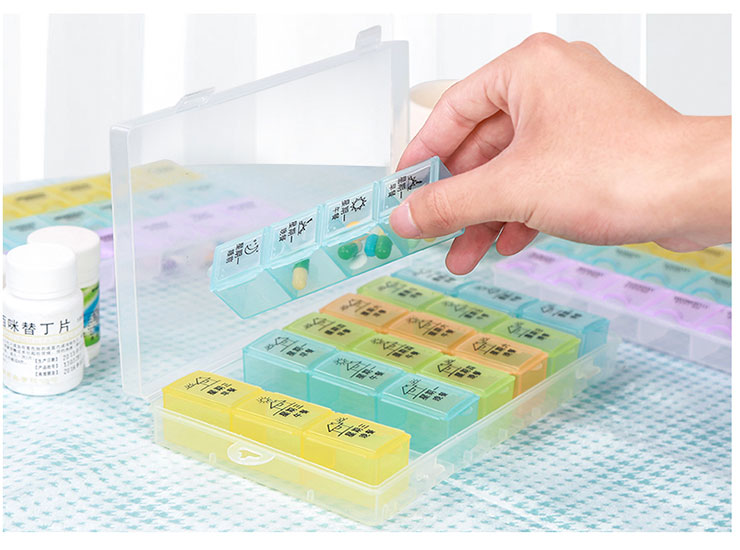 上新上新創意一週藥盒號吃藥合薬的小盒子便攜式一星期分裝格器放藥品