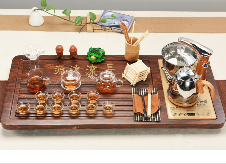 宗棠全自动茶具套装家用泡茶实木茶盘整套功夫紫砂陶瓷茶杯喝茶
