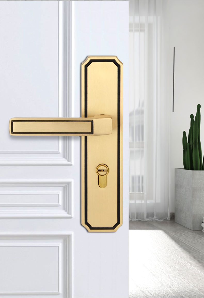 jing ping纯铜门锁家用房门锁 全铜卧室门锁木门锁室内家用锁 通用型