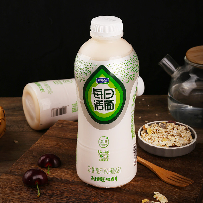 君乐宝每日活菌原味益生菌发酵乳活性乳酸菌饮品900ml12瓶装整箱