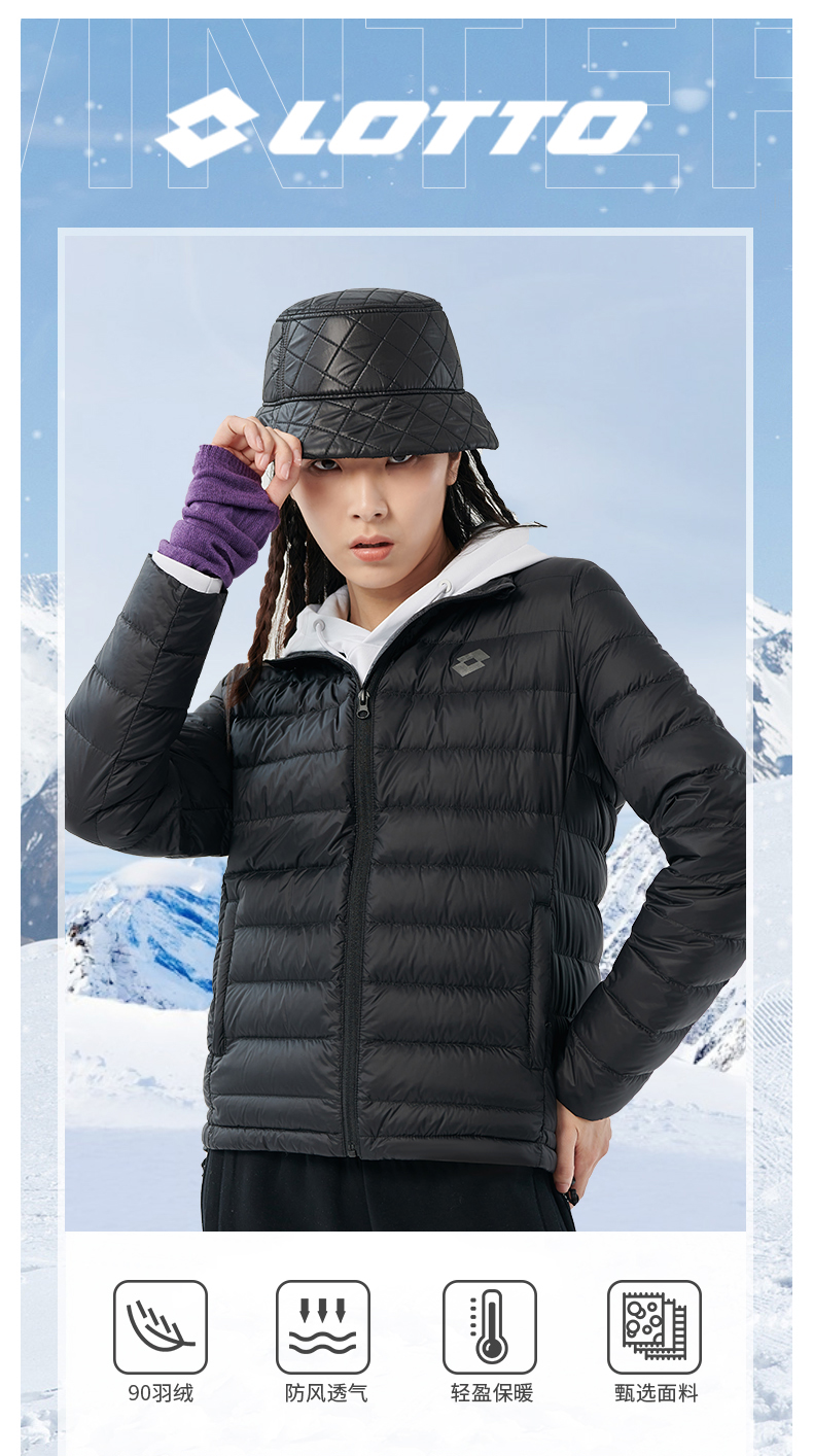 lotto乐途女羽绒服2021冬季新款休闲百搭女士立领外套162141009
