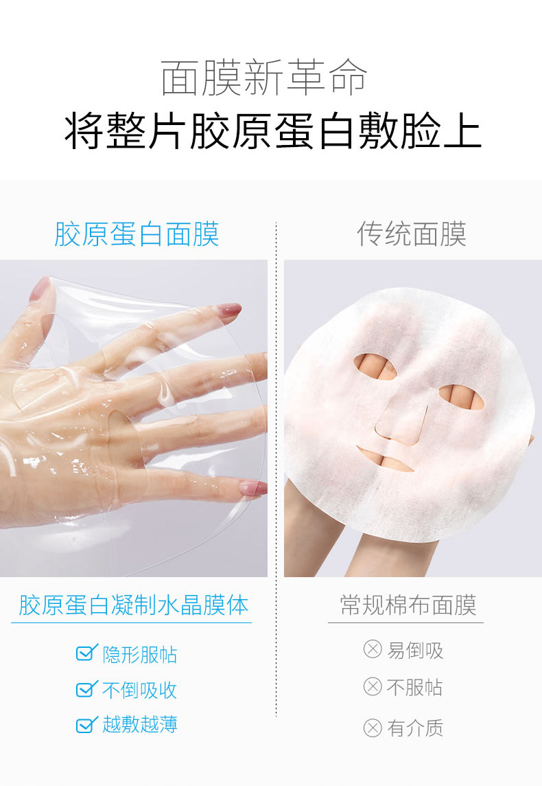 英文颜佳宜海藻胶原蛋白睡眠面膜玻尿酸水晶果冻面膜厂家直销5片