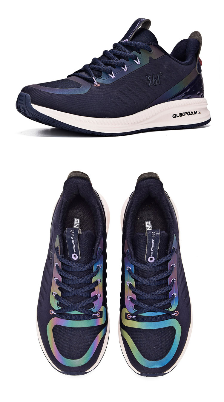 雨屏q弹幻彩|361°女鞋运动鞋防泼水跑鞋减震防滑跑步鞋女