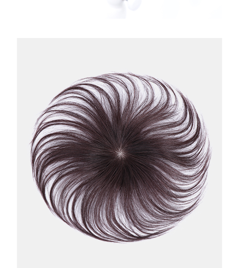 头顶补发片遮白发假发片头顶头发稀少真发女一片式轻薄无痕短发块 你