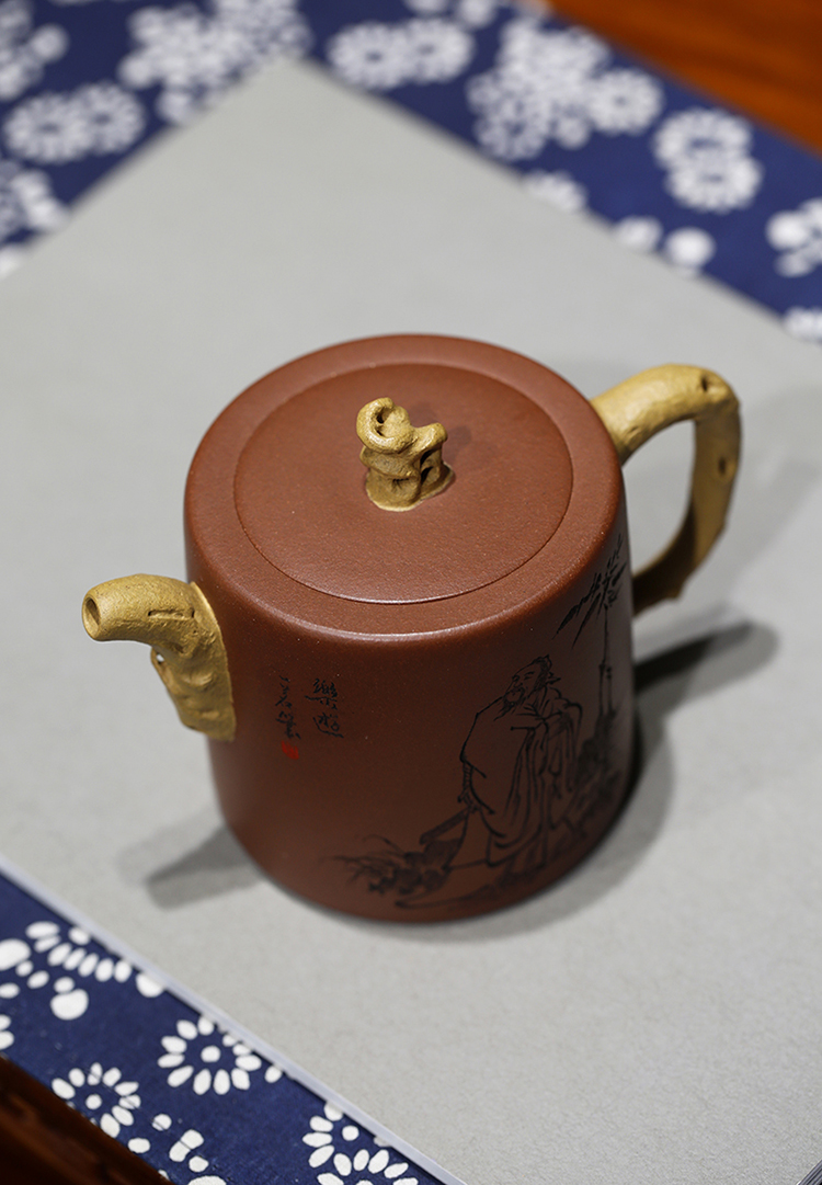 名人高工周小明纯全手工树桩井栏原矿清水泥精品高档紫砂壶礼品收藏