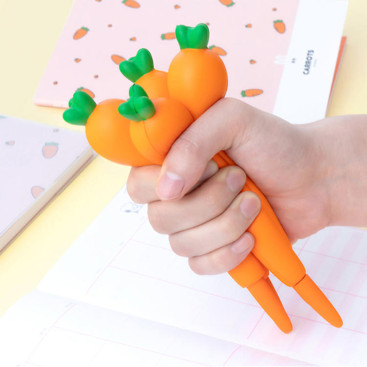 文具创意可爱软绵绵胡萝卜减压中性笔0.