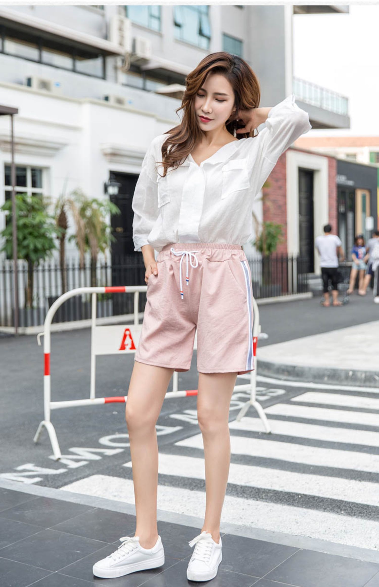 棉麻休闲短裤女外穿夏季2021新韩版高腰五分宽松学生运动宽松短裤