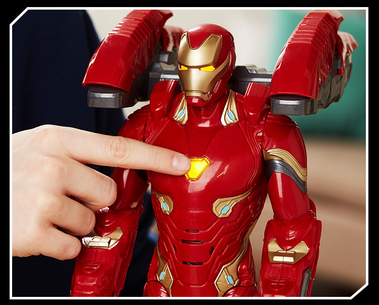 漫威复仇者联盟系列钢铁侠儿童玩具美国队长电能英雄人物公仔e0607