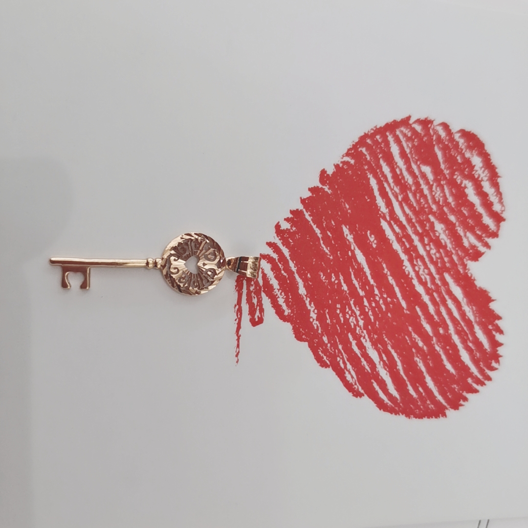 中港宝生珠宝红18k钥匙吊坠解开心结为爱努力kg0007271