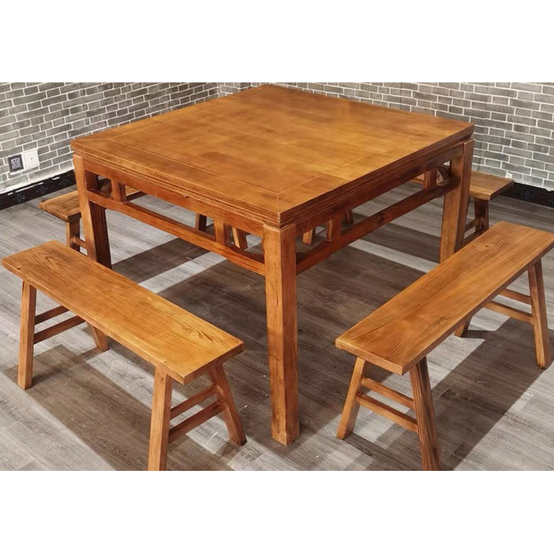 卡里鳄餐桌 卡里鳄方桌实木桌木骨架为主的方桌会客洽谈桌实木制作方