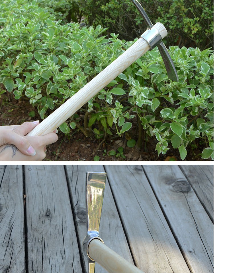 园艺钢镐军镐工兵十字镐鹤嘴小锄头挖笋小镐户外小洋镐种花种菜锄三维