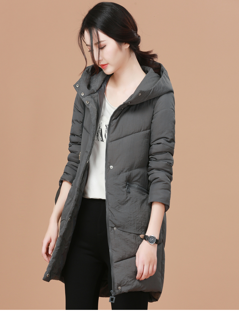 韩潮袭人2019新款冬装中长款连帽棉服女宽松bf棉衣复古厚外套