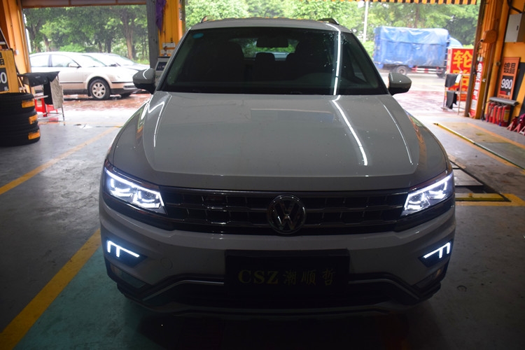 大众新途观l日行灯1718款途观l改装专用led雾灯流光日间行车灯野马款