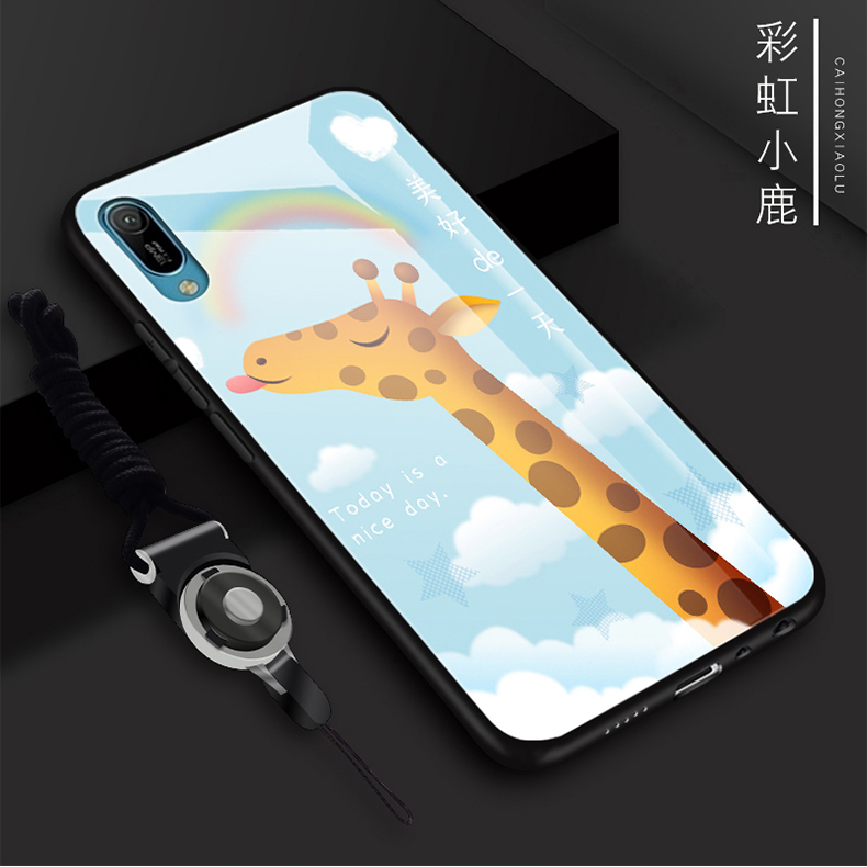 华为畅享9e玻璃镜面手机壳防摔全包边mrd-al00保护套情侣男女新款畅想