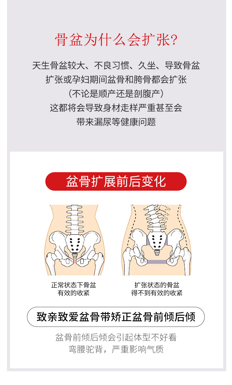 骨盆带矫正带产后前倾修复收胯提臀神器假胯宽耻骨分离恢复盆骨带肤色