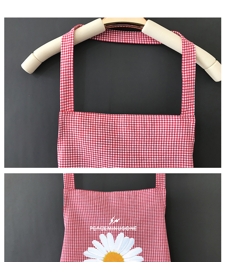 薄款透气棉布纯棉围裙坎肩女时尚家用厨房做饭工作服定制大人围腰