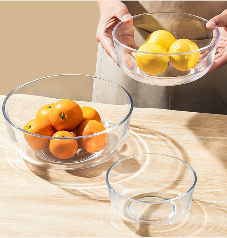 简约透明玻璃水果盘客厅家用茶几水晶玻璃果盘小精致水果盆零食盘三维