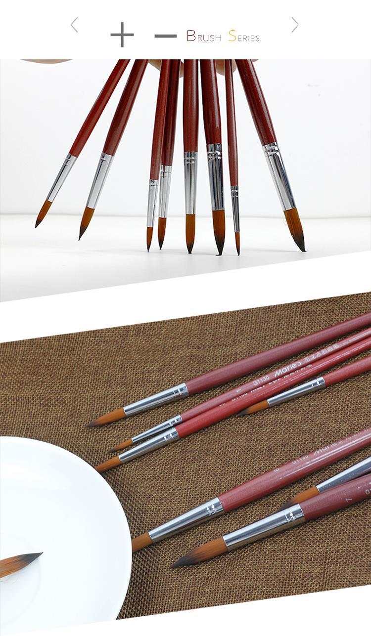 123小号3支马利牌尼龙水彩画笔丙烯水粉水彩笔套装初学者尖头手绘勾线