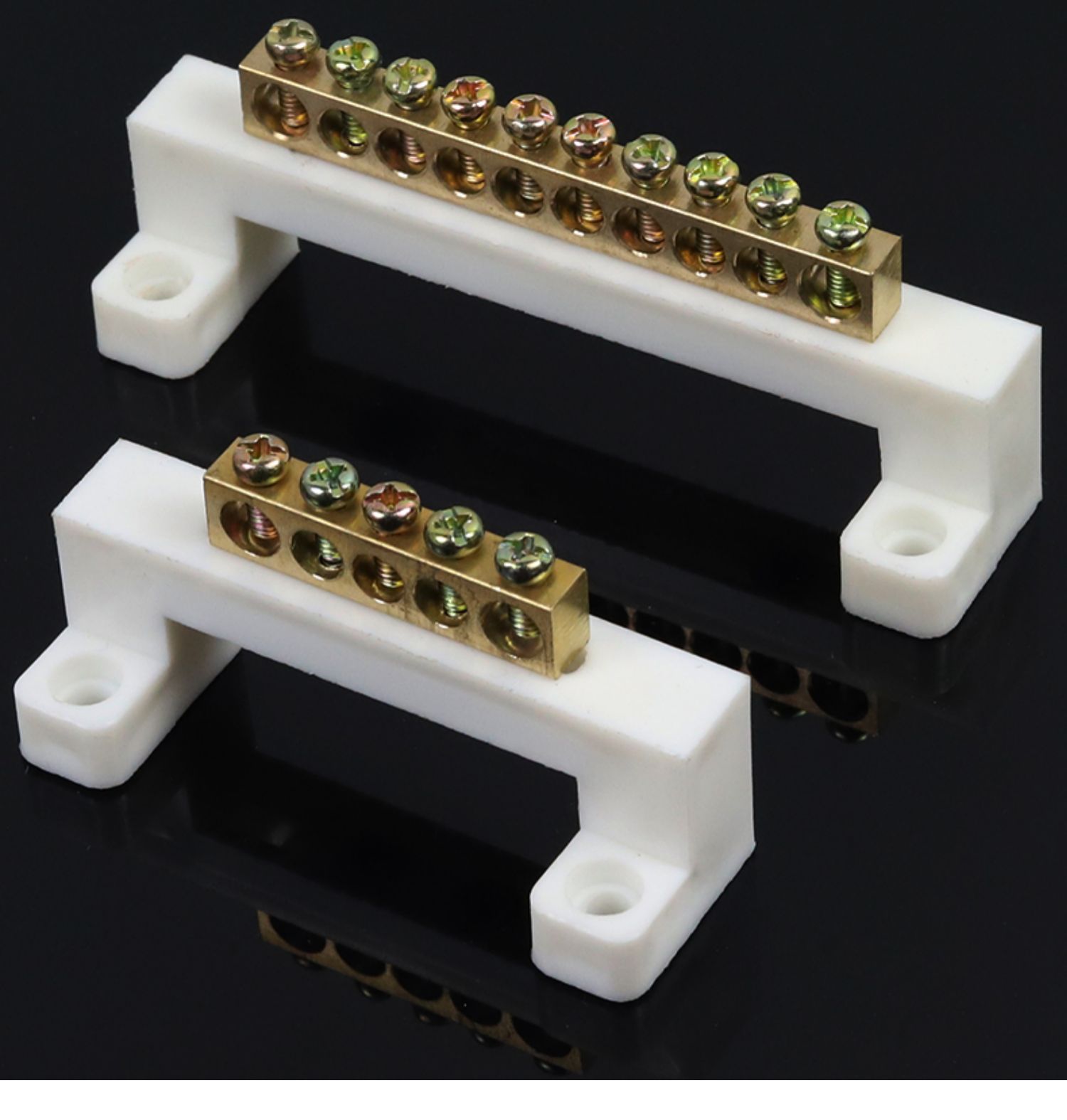 5*25接地排6*9高桥型配电箱零地排并线铜排接线端子 敬平 6*9蓝色5孔