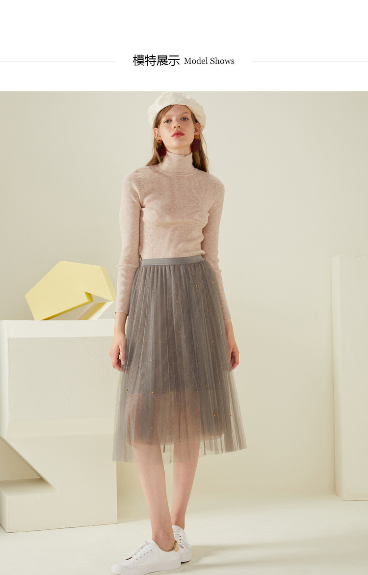 拉夏贝尔(la chapelle)女士针织/毛衣 n拉夏贝尔春打底衫女装修身显瘦