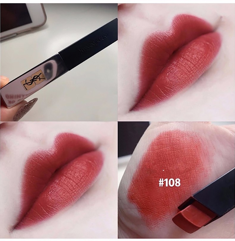 国内专柜版圣罗兰细管轻雾纯口红1062g温柔豆沙色