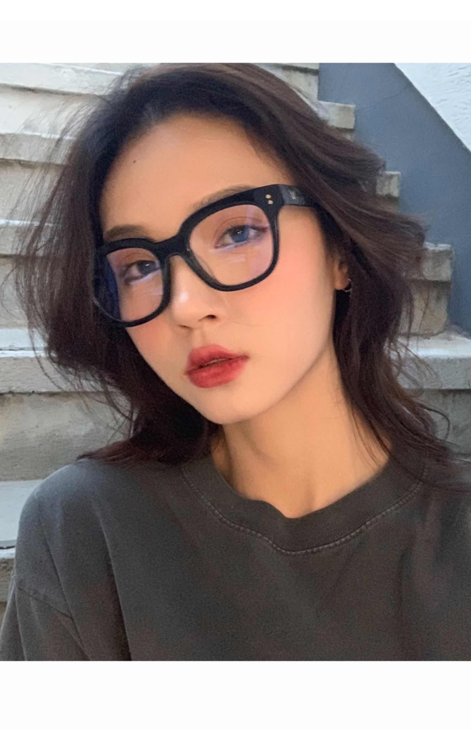 黑框眼镜女大框显脸小防辐射防蓝光素颜眼镜框网红款近视可配度数