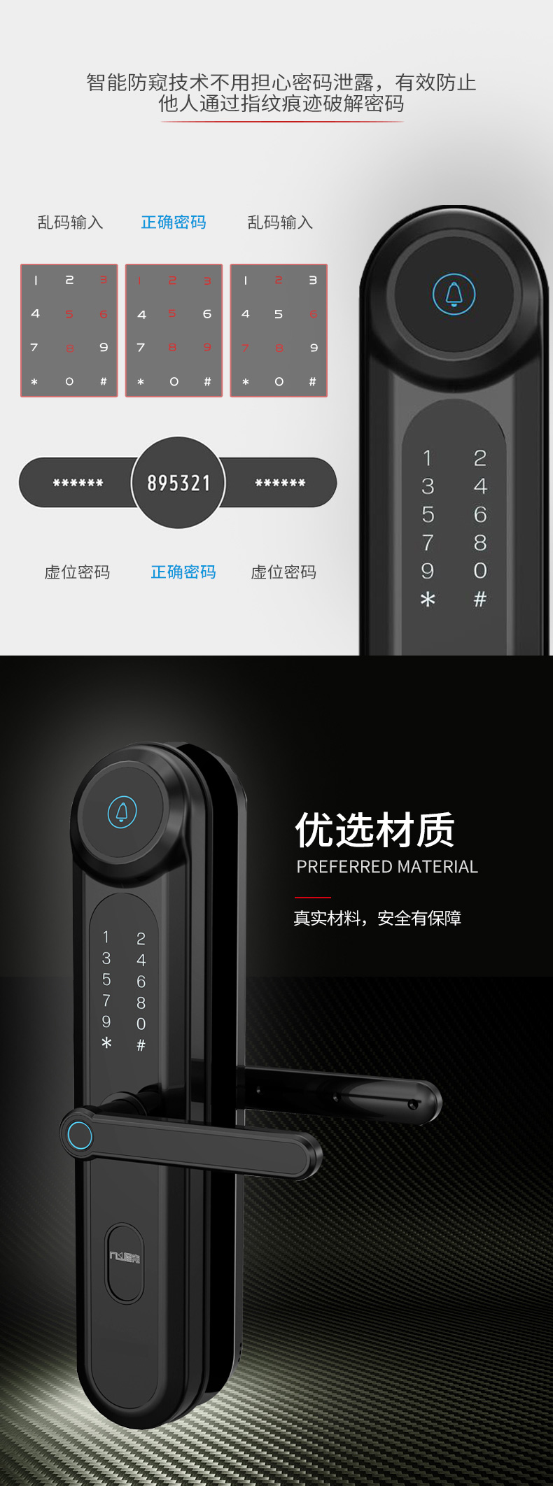 超级新品 tata木门尼克智能锁指纹锁 电子锁 家用防盗门密码锁锁具102