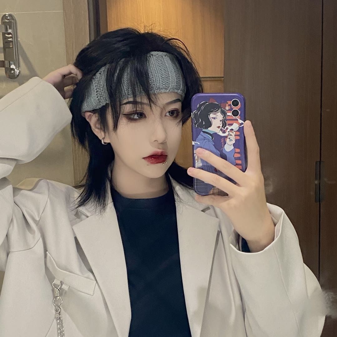 鲻鱼头假发男韩版帅气短发狼尾时尚蓬松自然男女通用短