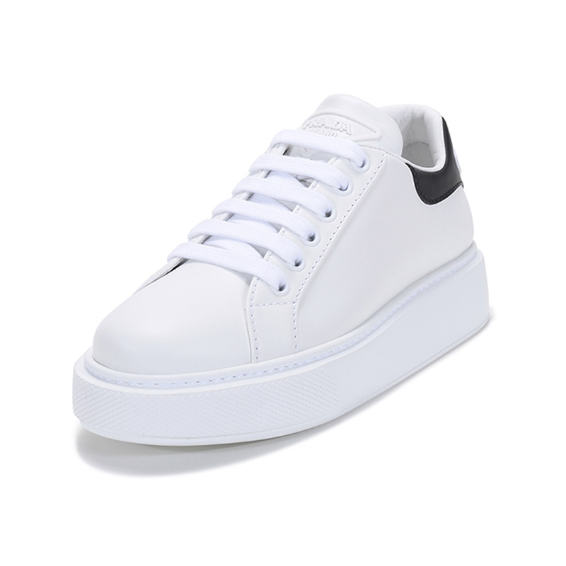 prada普拉达女士皮革系带休闲运动鞋小白鞋1e452m3g4i