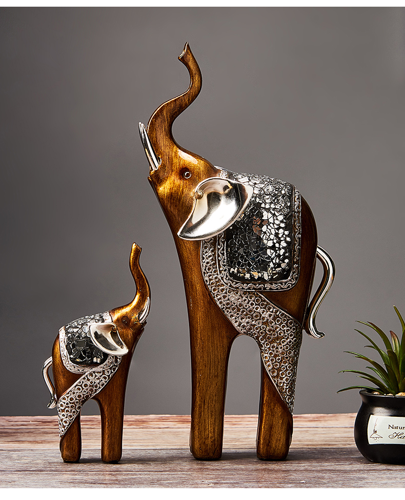 三维工匠北欧大象摆件客厅电视柜酒柜装饰品家居轻奢玄关隔断艺术摆设