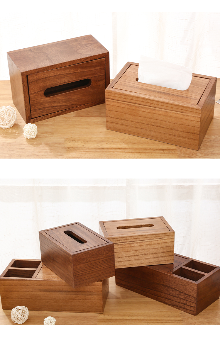 黑胡桃木纸巾盒客厅阿斯卡利ascari遥控器收纳盒桌面家用抽纸盒餐巾