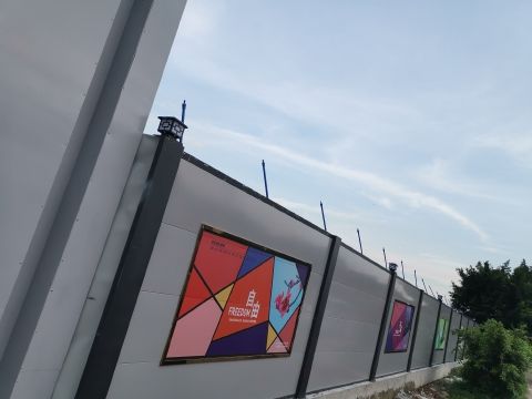 市政工程建筑工地专用太阳能围挡灯围栏灯柱头灯围墙灯围挡柱头灯黑色