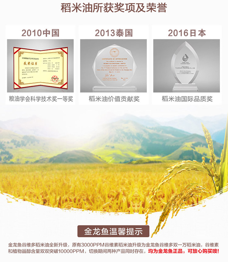金龙鱼双一万稻米油700mL