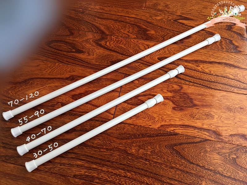 多尺寸可选加长白色免打孔多功能伸缩杆窗帘浴帘半帘帘杆