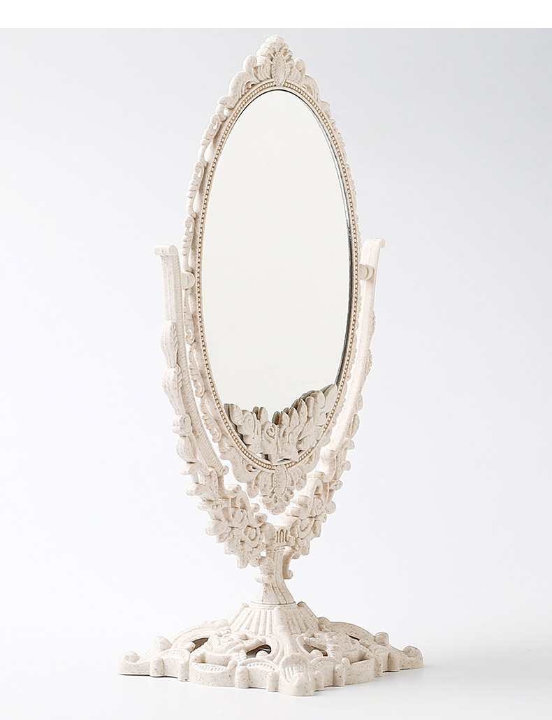 化妆镜台式镜子桌面梳妆镜家用卧室女大号美妆双面北欧欧式公主镜