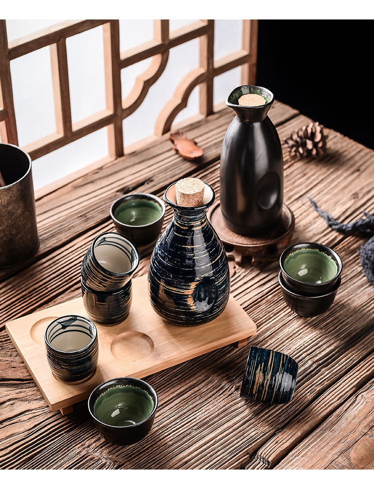陶瓷日式酒具日本酒杯酒壶套装黄酒分酒器烧酒白酒杯烈酒清酒具3件套