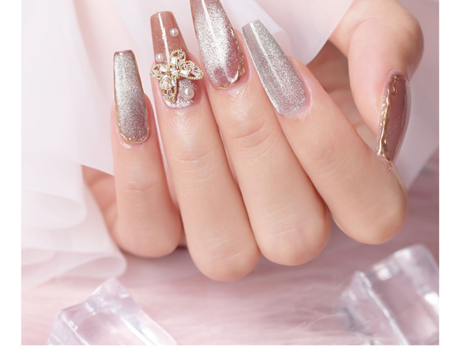 甲片美甲店专用超薄无痕透明全贴半贴成品可拆卸穿戴式假指甲贴片三维