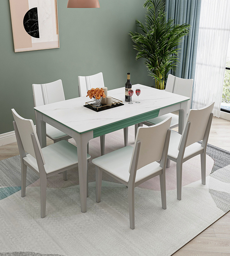 掌上明珠轻奢岩板餐桌椅现代简约家用小户型餐厅家具cz18k2023